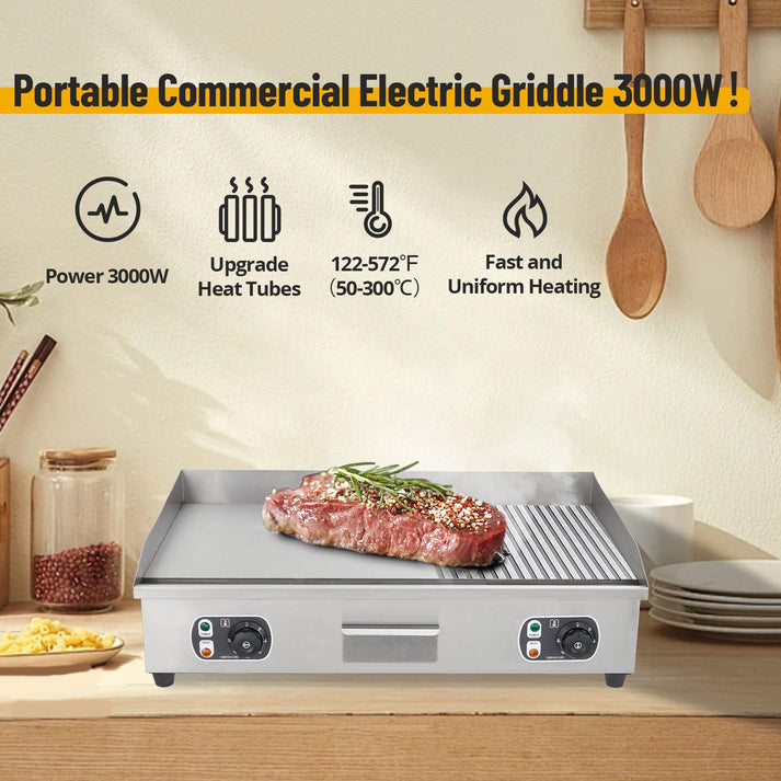 GARVEE Commercial Electric Griddle Front View