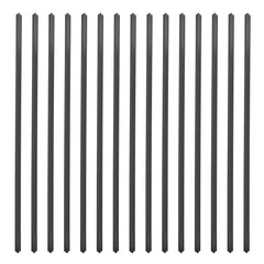 25 Pack Aluminum Deck Balusters, 32.25 x 1 x 0.1 inch Flat Straight Grooved Porch Railing, Aluminum Balusters for Staircase, Deck and Stairs Railing, Matte Black