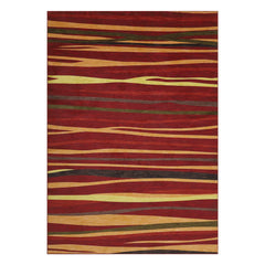 GARVEE Washable Rugs Door Mat 2x3 Red/Orange Rug Small Rug Abstract Rugs for Bedroom Entry Rug Non Slip Kitchen Rugs with Rubber Backing Front Door Rug Modern Area Rug Indoor Mats for Laundry, 2'x3'