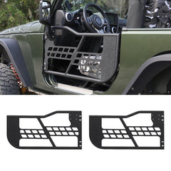 Off-Road Safari Tubular Doors with Side View Mirror Compatible with Jeep Wrangler TJ 1997-2006 - Set of 2 Fat Tube Half Doors for Adventure