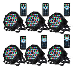 GARVEE DJ Lights, 36LED Stage Light Sound Activated, Remot and DMX Control, Uplighting Lights for Events, Party, Wedding, Festival - 6 Pack