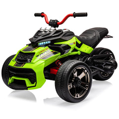 GARVEE 12V Kids Ride on Toy for Kids, Ride On Car w/Parent Remote, 2x55W Powerful Engine 7MPH Battery, 3 Wheelers Electric Vehicle, LED Lights, 2 Speeds, EVA Tire, Music, USB - Black