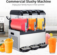 GARVEE 36L/9.6 Gal Commercial Slushy Machine, 860W, Self-Cleaning, Stainless for  Snow Melts, Cocktails, Homes, Coffee Shops, Restaurants.