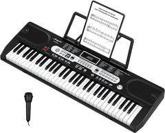 GARVEE 61-Key Electric Piano Keyboard + Superior Quality + 3 Elite Teaching Modes + ABS Plastic + Rich Music Selections + USB MIDI + Home & Outdoor Use