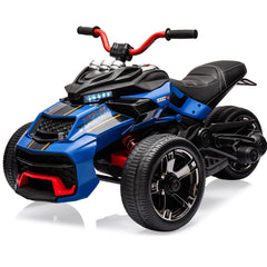 GARVEE 12V Kids Ride on Toy for Kids, Ride On Car w/Parent Remote, 2x55W Powerful Engine 7MPH Battery, 3 Wheelers Electric Vehicle, LED Lights, 2 Speeds, EVA Tire, Music, USB - Blue
