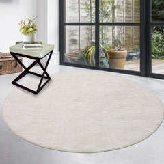 GARVEE Round Area Rug 3' Round Solid Area Rug Washable Indoor Area Rug Modern Contemporary Area Rug for Bedroom Living Room Nursery, 3' x 3' Round Cream White