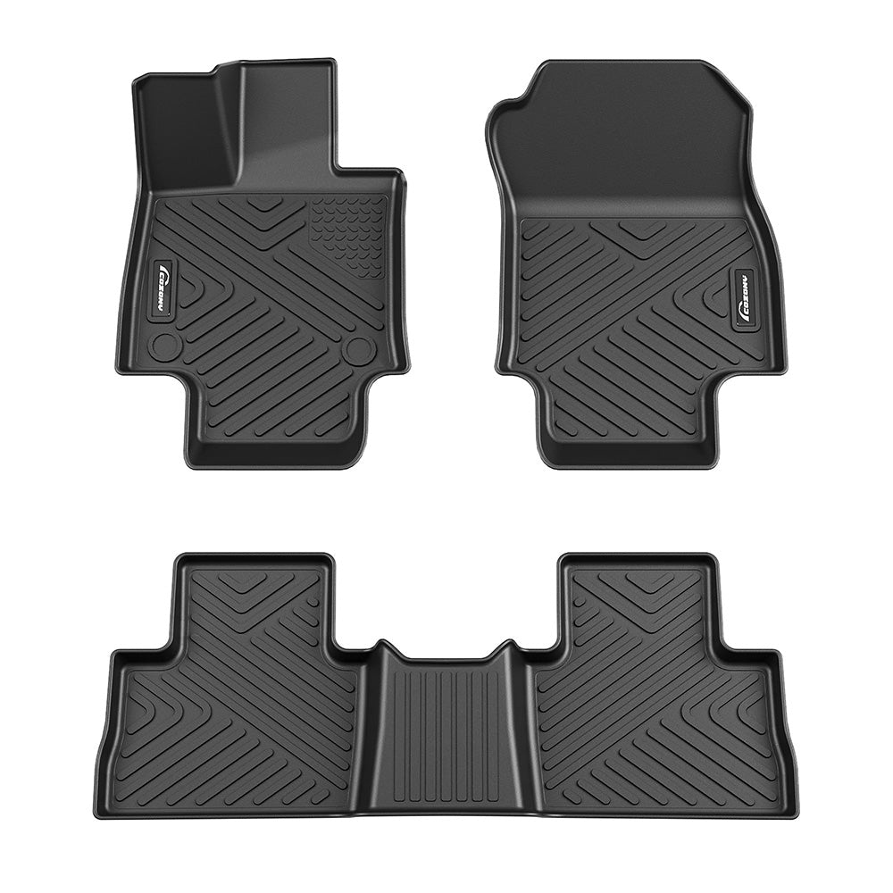 GARVEE Floor Mats for Toyota RAV4 2019-2024 (Including Hybrid), TPE All Weather Custom Fit Front 1st & 2nd Row Floor Liner, Black