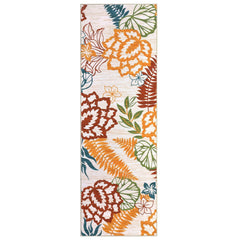 GARVEE Runner Rug 2x6 Washable Modern Floral Non Slip Non Shedding Polyester Low Pile for Bedroom Living Room, Orange/Beige