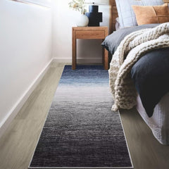 GARVEE Runner Rug 2x6 Long Hallway Runner Washable Area Rug Kitchen Runner Rug Modern Abstract Rug Ombre Rug for Living Room Bedroom, Grey/Blue