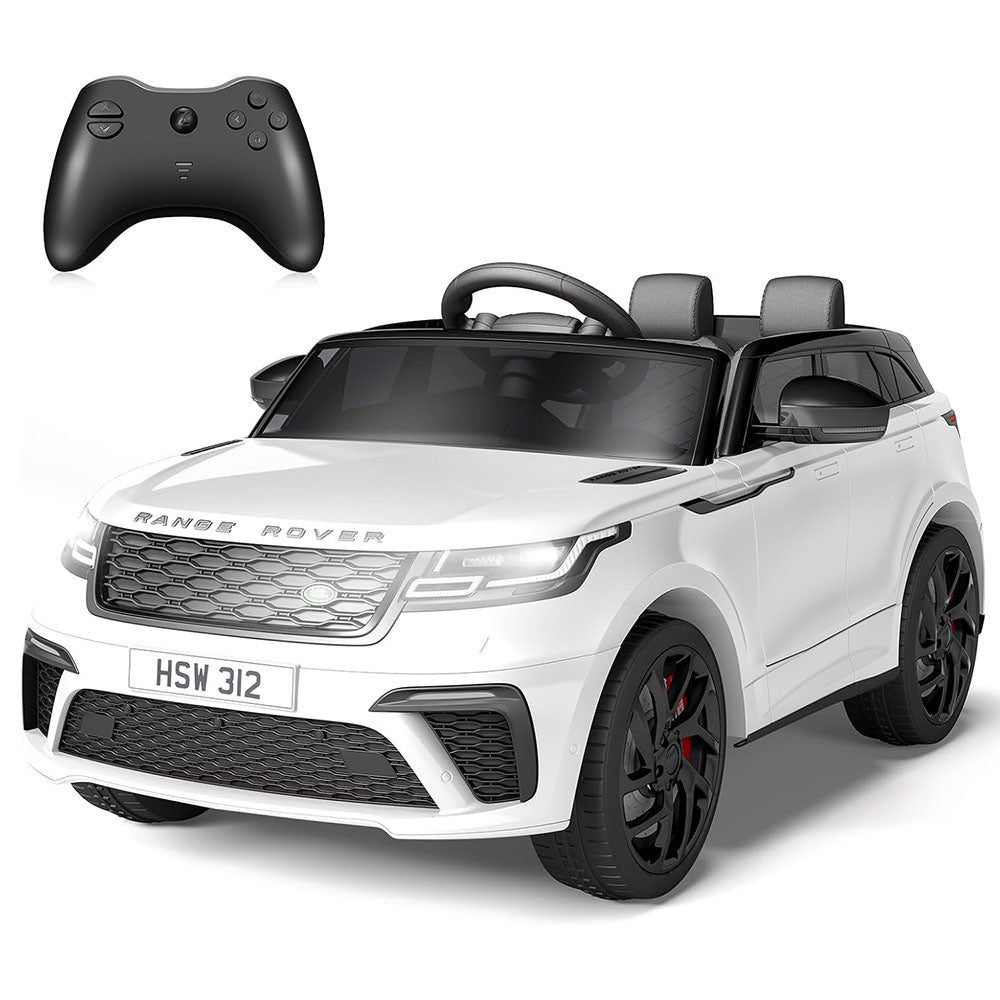 GARVEE Ride on Cars for Kid 3-8, 12V Licensed Land Rover Ride Electric Car for Kids with Parent Remote Control, MP3 Player, Rocking, Pull Rod - White