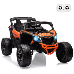 GARVEE 12V Can-Am Ride-On UTV: Remote Control, Large Seat, Music, LED Lights, Spring Suspension, for Boys & Girls - Orange