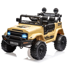 GARVEE Kids Ride On Truck Car w/Parent Remote Control, 12V Power Wheel Electric Car for Kids, Ride on Toys with Led Lights Bluetooth, 3 Speeds, Spring Suspension - Yellow
