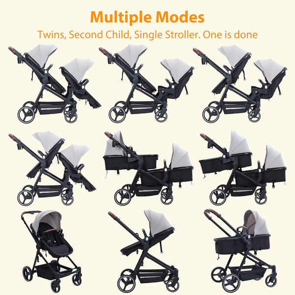 GARVEE Double Stroller for Newborn and Toddler