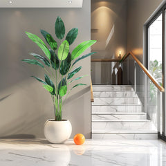 Artificial Bird of Paradise Plant 7FT(84in) Fake Palm Tree for Indoor Outdoor Modern Decor Faux Plants for Home Office Perfect Housewarming Gift with 20 Trunks Faux Leaves