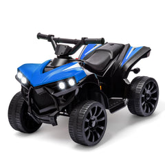 GARVEE Kids 6V ATV 4-Wheeler: LED, Music, Foot Pedal, Wear-Resistant Wheels, 1.9 MPH, 55lb Capacity for Kids Toddler 2.5-6 Years - Blue