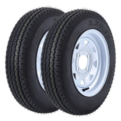 GARVEE 2x 530-12 6PR with 4 Lug Trailer Tires, 12