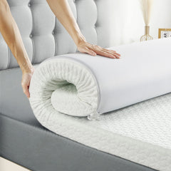 King Mattress Topper Memory Foam 4-Inch, Assile Dual-Layer Bed Topper with Breathable Removable Cover, Medium Firm Foam Mattress Pad