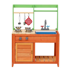 GARVEE Mud Kitchen for Kids Outdoor - Kids Outdoor Play Kitchen Playset with Cookware Accessories - Perfect for Chef Pretend Play