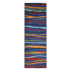 GARVEE Runner Rug 2x6 Rug Washable Rugs Runners for Hallways Abstract Rugs for Bedroom Non Slip Kitchen Mat with Rubber Backing Modern Area Rug Indoor Mats for Front Door Entry 2'x6' Blue Multi