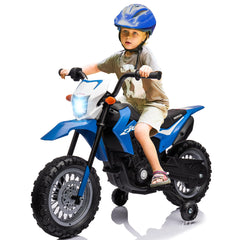 GARVEE 6V Licensed Honda Kids Ride-On Motorcycle: Detachable Training Wheels, Engine Sounds, Rechargeable, Pink, for Boys & Girls - Blue