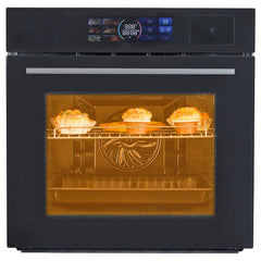 GARVEE 24 Inch Stainless Single Wall Oven, LED Screen, 5 Modes