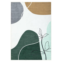 GARVEE Large Modern 9x12 Area Rug for Living Room Washable Rugs Artistic Rug for Bedroom Modern Rug Non Slip Carpet Abstract Throw Rugs Stain Resistant Office Rug Dining Room Rug 9'x12' Green/Brown