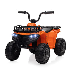 GARVEE 12V Kids Ride-On ATV: Non-Toxic, Bluetooth, LED, 2 Speeds, All-Terrain, Orange