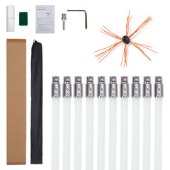Chimney Sweep Kit with Flexible Rods & Single Brush Head