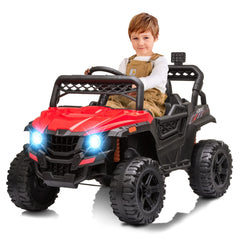 GARVEE 12V Kids Car: Ride-On Truck, Remote, Suspension, LED, 1.8-3.7 MPH, MP3, Engine Sound, ASTM Certified, for 3-7 Years - Red