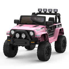 GARVEE 12V Kids Ride On Truck Car w/Parent Remote Control, Spring Suspension, Led Lights,3 Speed Adjustable, Kids Gift for Boys and Girls - Pink