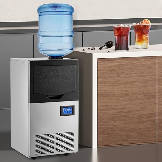 GARVEE  140Lbs/24H, Ice Maker, 300W, 22Lbs Bin, 2 Inlet Modes, Stainless Steel, Under Counter/Freestanding, Ideal for  Home/Shop/Office/Bar