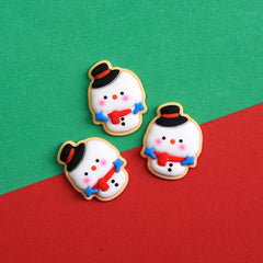 GARVEE 1PC Christmas Craft Resin Ornaments, Resin Flatback Miniature Xmas Ornaments, Water-Resistant Santa Snowman Tree Bell Resin Crafts Accessories Children Gifts for Christmas Decor Snowman