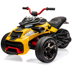 GARVEE 12V Kids Ride on Toy for Kids, Ride On Car w/Parent Remote, 2x55W Powerful Engine 7MPH Battery, 3 Wheelers Electric Vehicle, LED Lights, 2 Speeds, EVA Tire, Music, USB - Yellow
