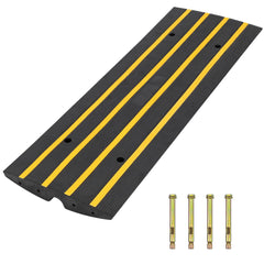 Garvee Rubber Curb Ramps 2.5 Inch High Cable Cover Curbside Bridge Ramp, 15 Ton Capacity Curbside Bridge Ramp for Car, Truck, Scooter, Bike, Motorcycle, Wheelchair Mobility, 1 Pack