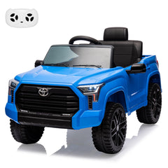 GARVEE 12V Ride on Car for Kids, Licensed Toyota Ride on Truck, Battery Powered Electric Car with Remote Control, MP3, LED Lights, Suspension System, Double Doors, Safety Belt, Ride On Toys for Boys Girls - Blue