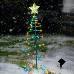 GARVEE Christmas Outdoor Colorful LED Solar Light 2 Lighting Modes IP65 Waterproof Christmas Tree Light for New Year Garden Decoration Color