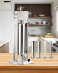 GARVEE 15LB / 7L Vertical Sauage Stuffer, 2 Speed Stainless Steel Sausage Maker,Packed with 4 Stuffing Tubes