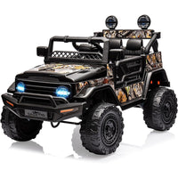 GARVEE Kids Ride On Truck Car w/Parent Remote Control, 12V Power Wheel Electric Car for Kids, Ride on Toys with Led Lights Bluetooth, 3 Speeds, Spring Suspension - Black