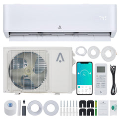 9000 BTU SEER 23 Mini Split AC/Heat, 450 Sq.Ft, Installation Kit