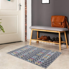 GARVEE Vintage Moroccan Trellis Rug 2x3 - Washable, Non-Slip Faux Wool - Soft, Geometric Design, Foldable, Low Pile for Living Room, Bedroom, Nursery