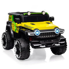 GARVEE 12V 2-Seater Kids Ride On Car with Remote Control & Music - Yellow