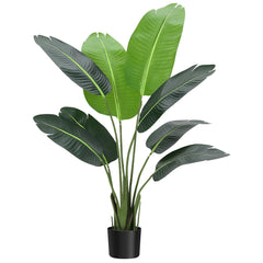 Artificial Bird of Paradise Plant 5FT (60 in) Fake Palm Tree for Indoor Outdoor Modern Decor Faux Plants for Home Office Perfect Housewarming Gift with 10 Trunks Faux Leaves 1 Pack