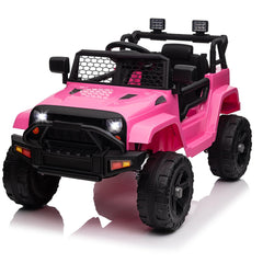 GARVEE 12V Ride On Truck Car for kid : Remote Control, 3 Speeds, MP3 Music, Suspension, LED Lights,for 3+ Year Old - Pink