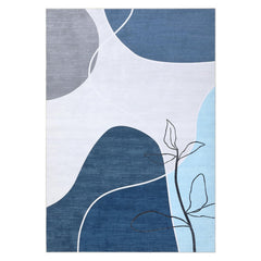 GARVEE Large Modern Area Rugs 9x12 Living Room Washable Rugs Artistic Rug for Bedroom Modern Rug Non Slip Carpet Abstract Throw Rugs Stain Resistant Office Rug Dining Room Rug 9'x12' Blue/Grey