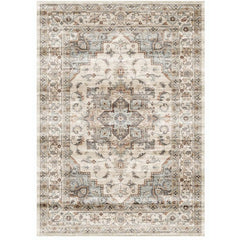 GARVEE 2x6 Runner Rug Machine Washable Runner Hallway Vintage Rug Indoor Non Slip Throw Floor Cover Traditional Distressed Accent Area Rug Oriental Runner Carpet for Living Room Bedroom, Taupe