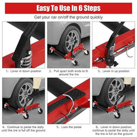 1500lbs Car Wheel Dolly, Ratcheting Pedal Lift,2 Pack