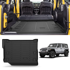 GARVEE Cargo Mat Cargo Liners, Custom Fit Cargo Liner Rear Cargo Tray Trunk Mats for 2021-2023 Wrangler 4XE