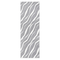 GARVEE Runner Rug 2x6 Grey High-Low Pile Ultra Soft Non-Slip Abstract Design for Entryway, Bedroom, Bathroom