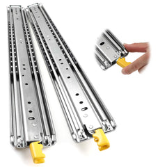 GARVEE Heavy Duty Drawer Slides, 18 20 22 24 26 28 30 32 34 36 38 40 44 48 60 Inch 500 Lbs Load Capacity Drawer Slides, Ball Bearing Lock-in & Lock-Out, 3-Fold Full Extension with Lock