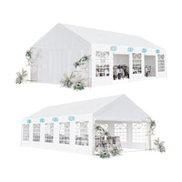 GARVEE 16x32FT Party Tent Heavy Duty Wedding Canopy with White Large Roof, Detachable Sidewalls and 3 Storage Bags for Wedding Parties Camping